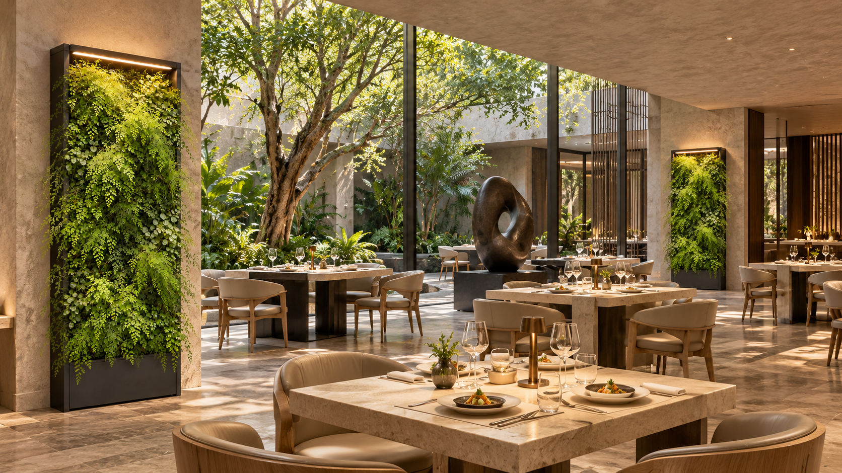 CANVIVA planting in a garden restaurant