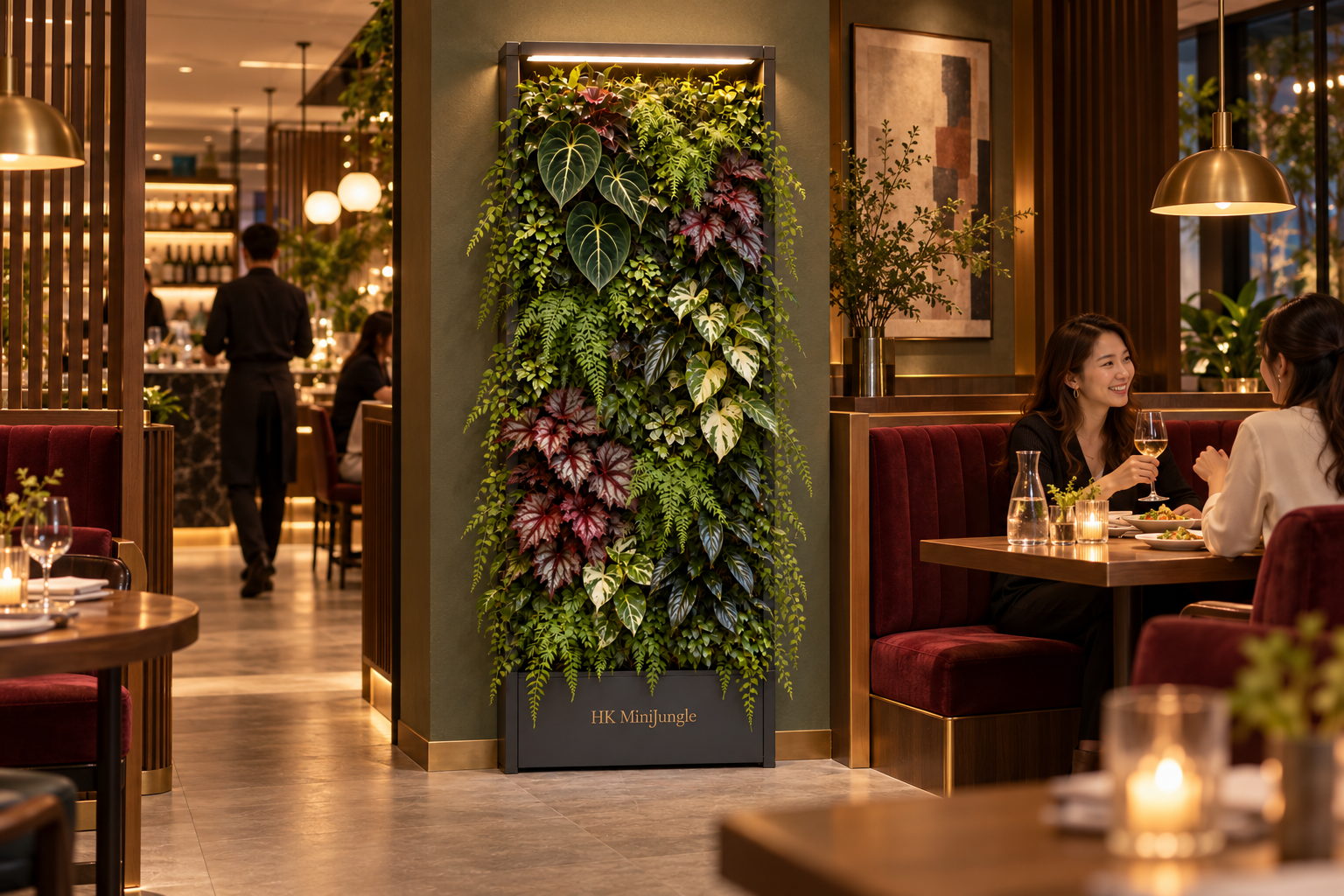 CANVIVA planting beside a restaurant dining area