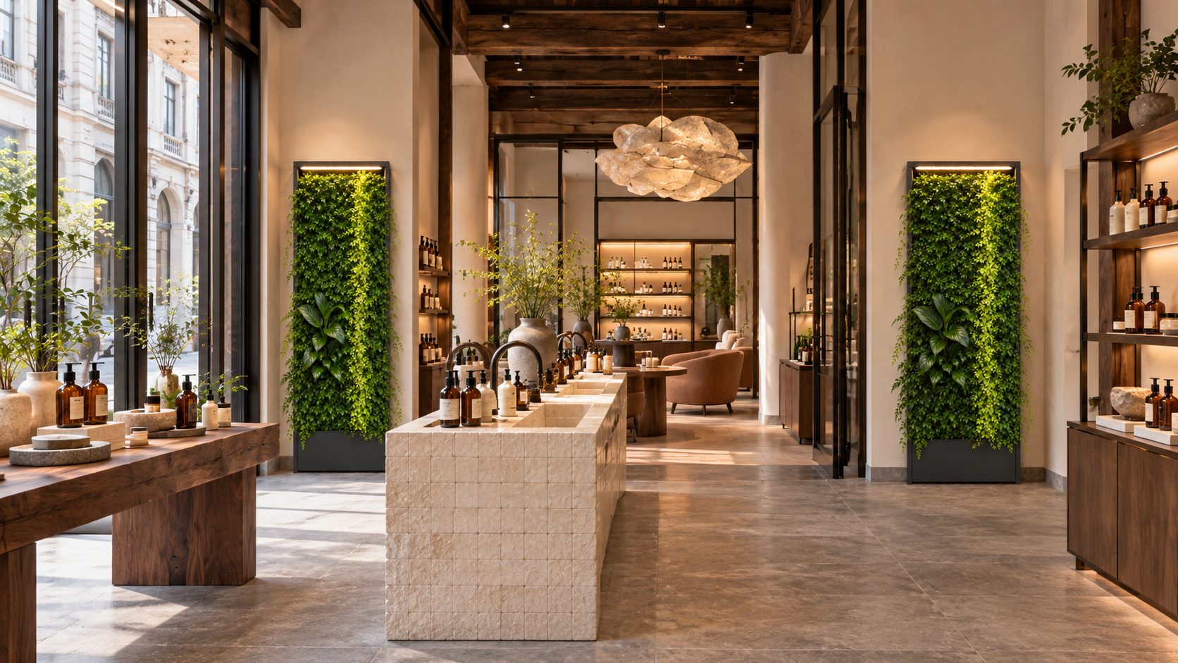 CANVIVA planting in a skincare consultation and trial space